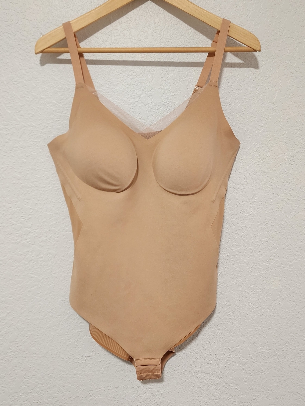 Honeylove Shapewear Crossover Cami Bodysuit Size XL Tan Color